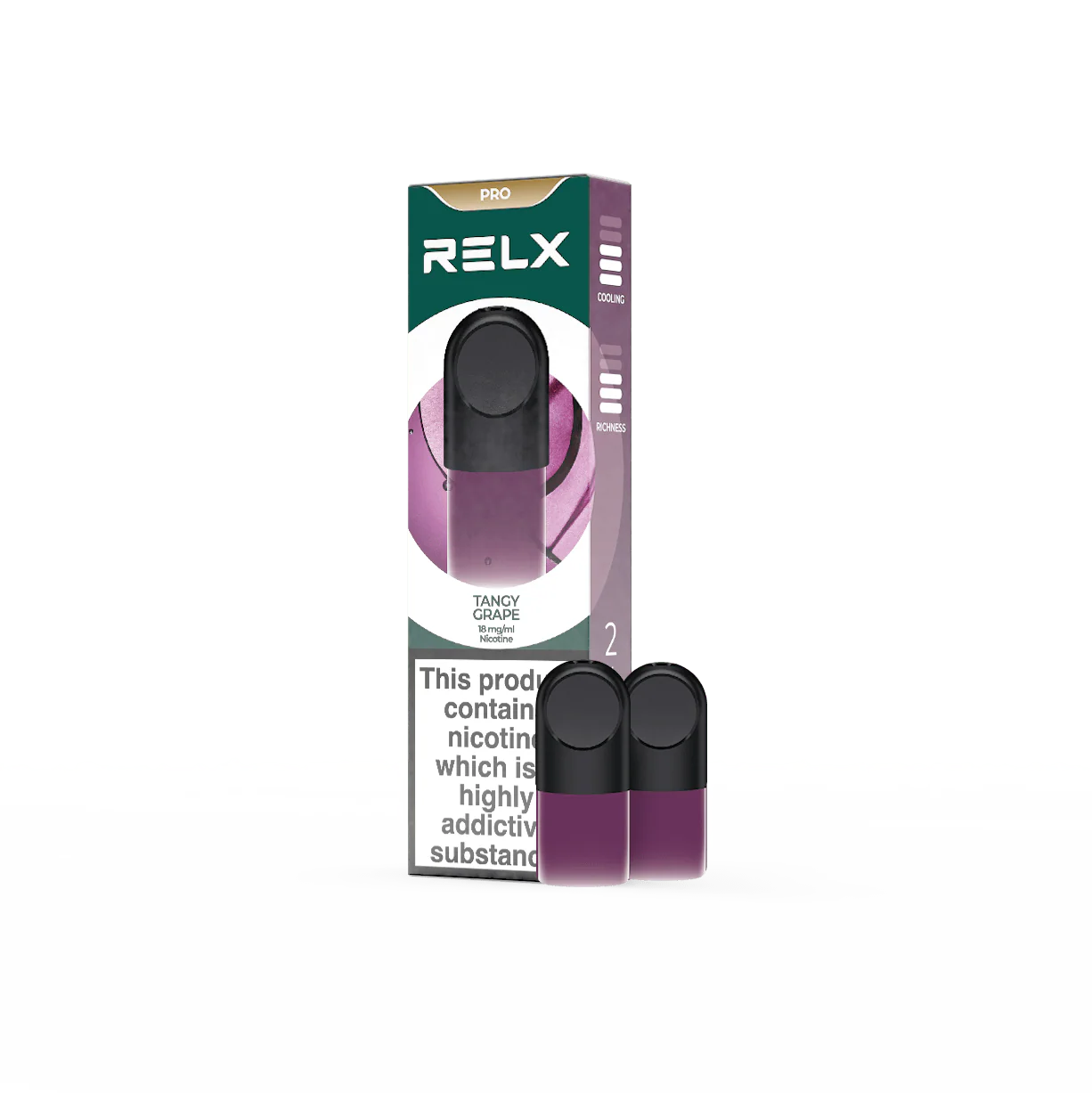 RELX Pod Pro Fruit Juicy Tangy Grape Flavors 18mg/ml Nicotine - Six Pandas
