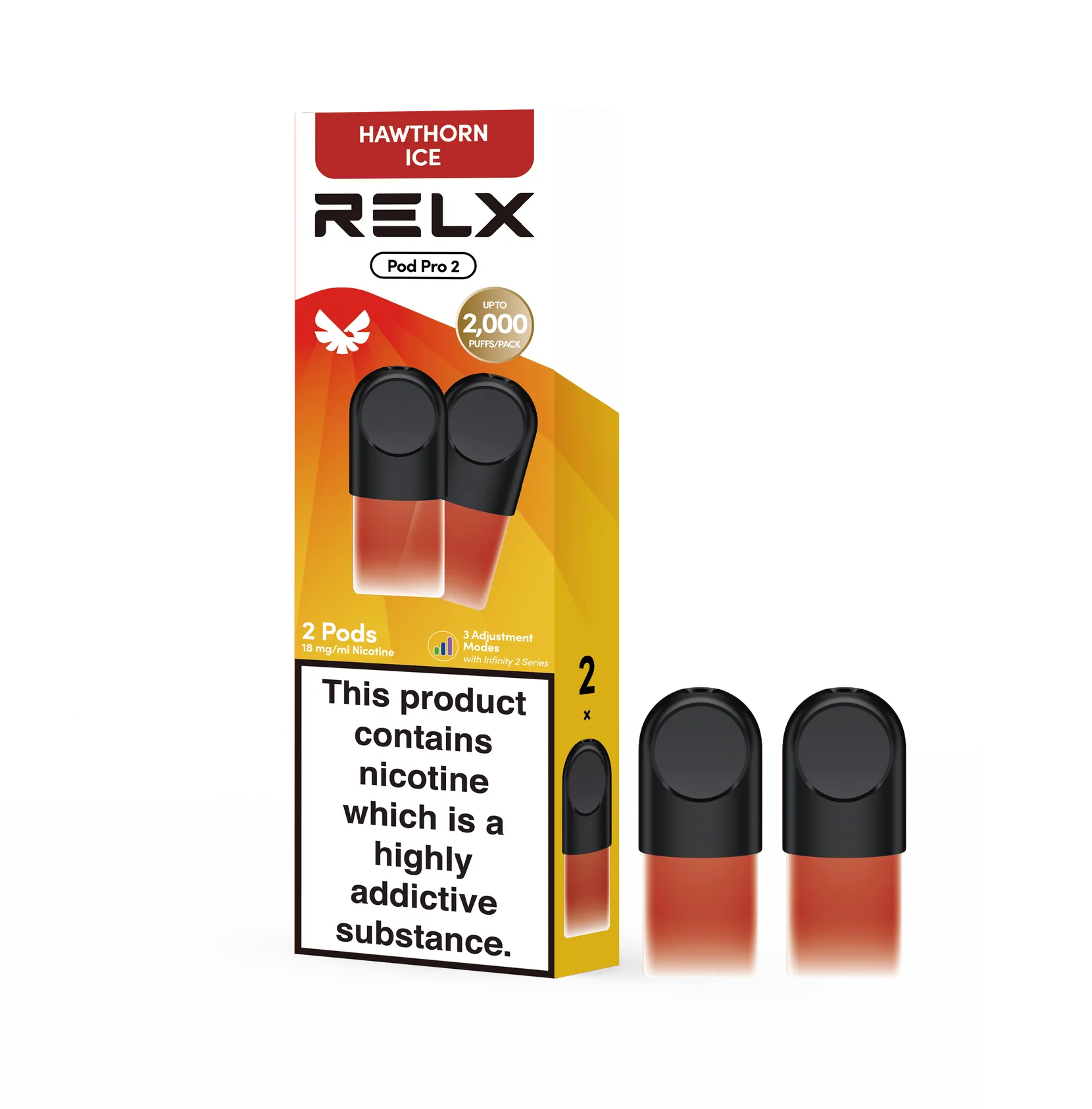 RELX Pod Pro Fruit Juicy Hawthorn Ice Flavors 18mg/ml Nicotine - Six Pandas