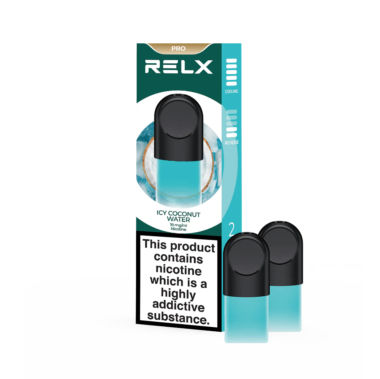RELX Pod Pro Ice Coconut Water Beverage Flavors 18mg/ml Nicotine - Six Pandas